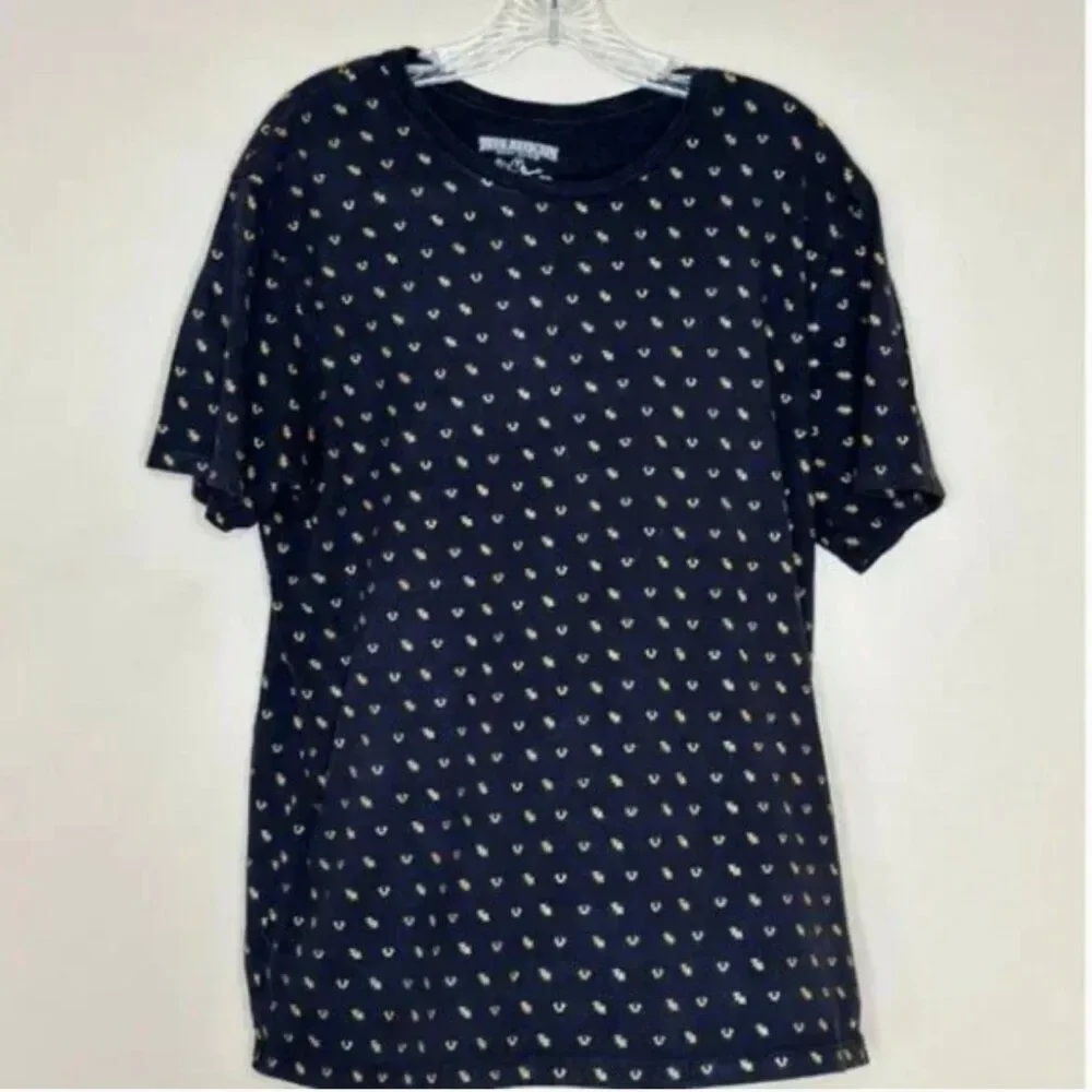 True Religion Men's All Over Monogram Tee Size Large